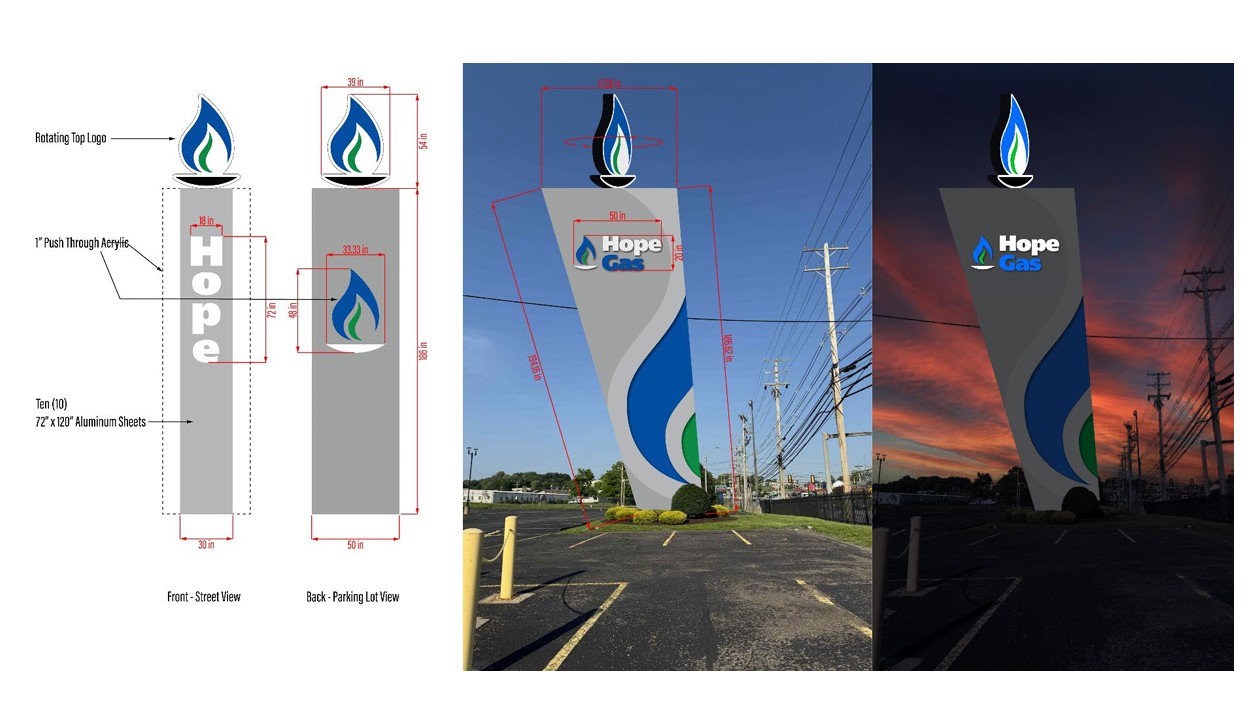 Three Sign Posts BZA wants more info on Hope Gas sign request - The Dominion Post